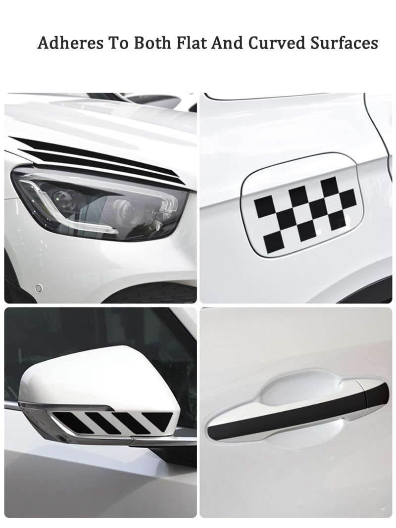 PVC Self-Adhesive Vinyl Car Wrap Film DIY Gloss Black/White Bubble Free 10cm-3m
