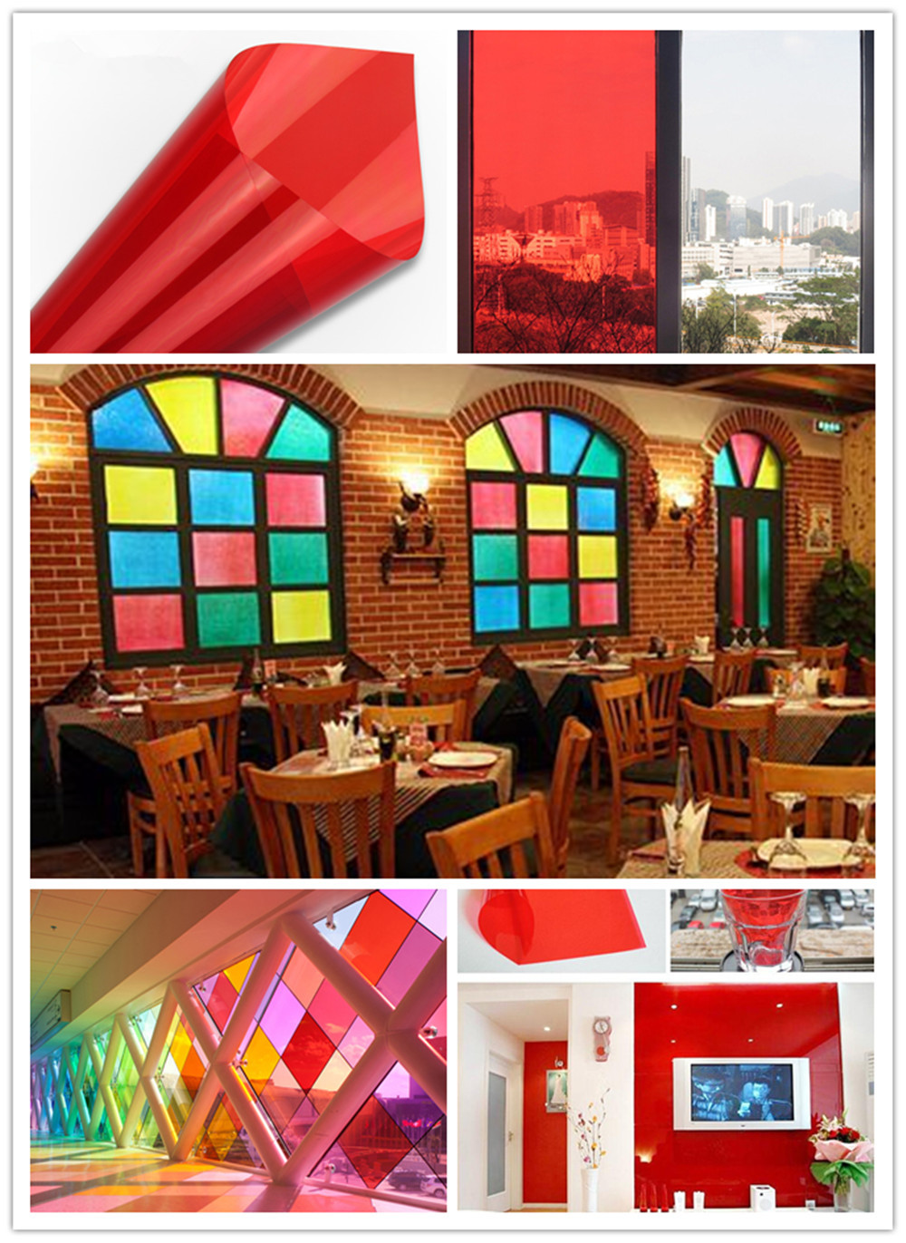 Multi-color Solar Film/ Tint/ Window/ Glass/ Privacy Decoration Window film 20”