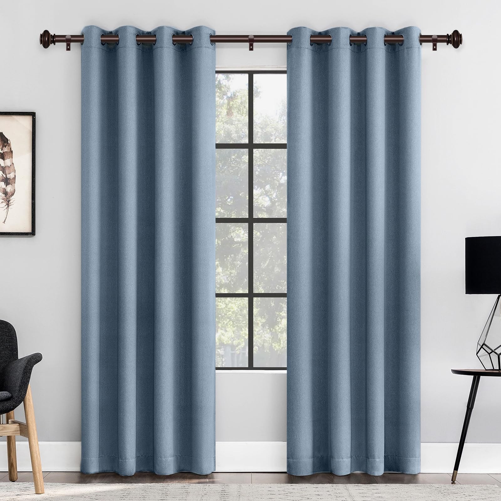 SIMEWIN Bronze Curtain Rods for Windows 66 to 120 Inches 28″-120″,