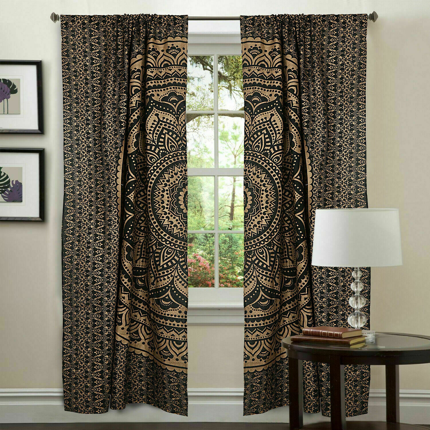 Mandala Beautiful Window Living Room Door Window Curtain Decor Twin