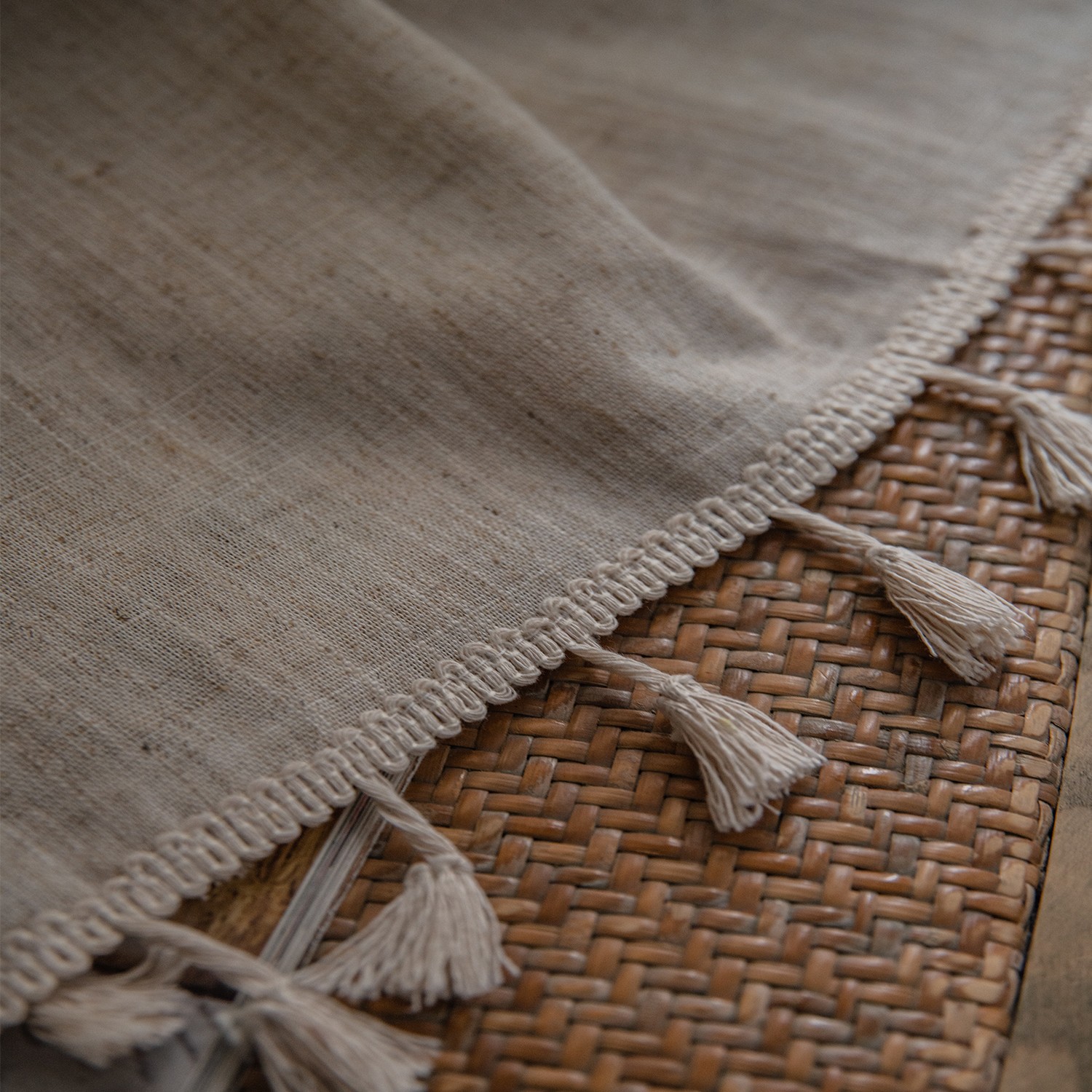 Boho Beige Curtains 94 In Long Bohemia Linen Curtains for Bedroom Living Room