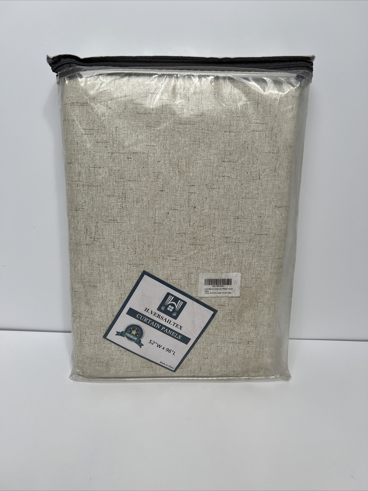 H.VERSAILTEX Premium Blackout Curtain Panels (2) | Linen 52″W x 108″L | Natural