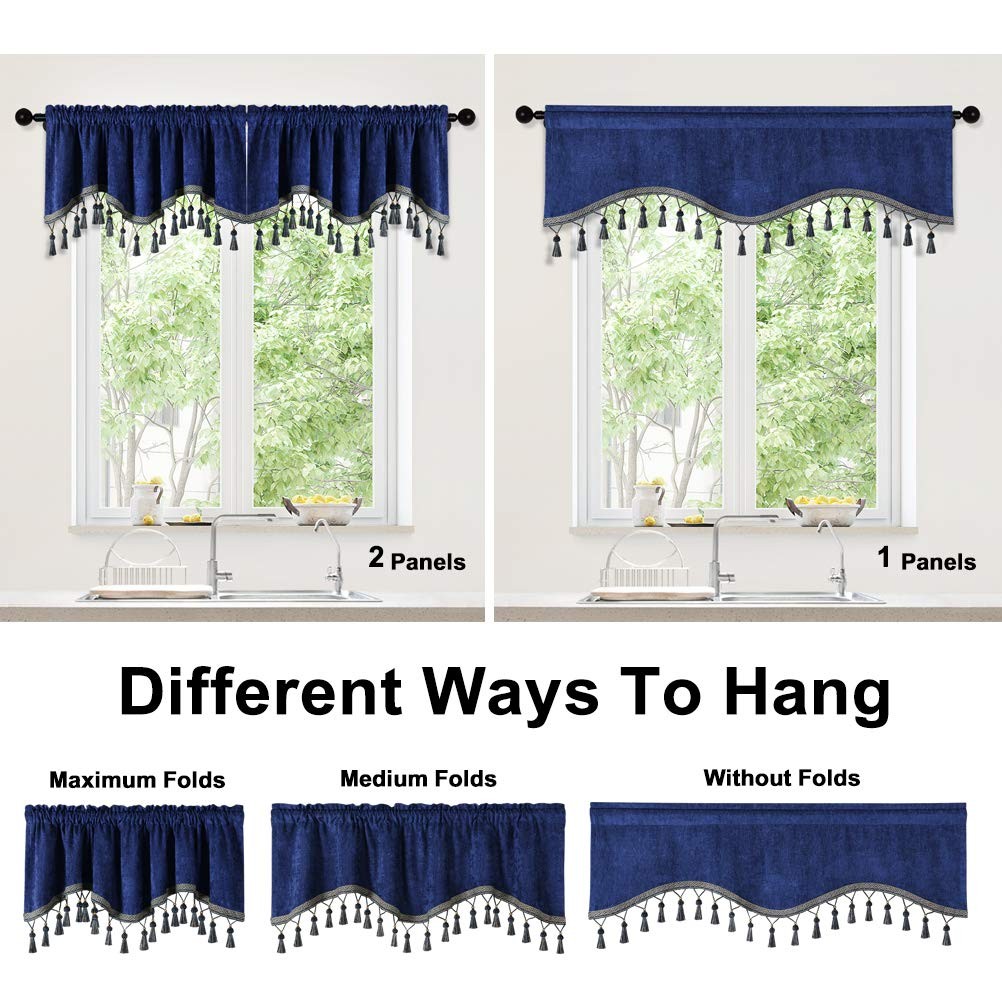 Elkca Double-Sided Chenille Window Curtains Tier For Kitchenrod Pocketroyal