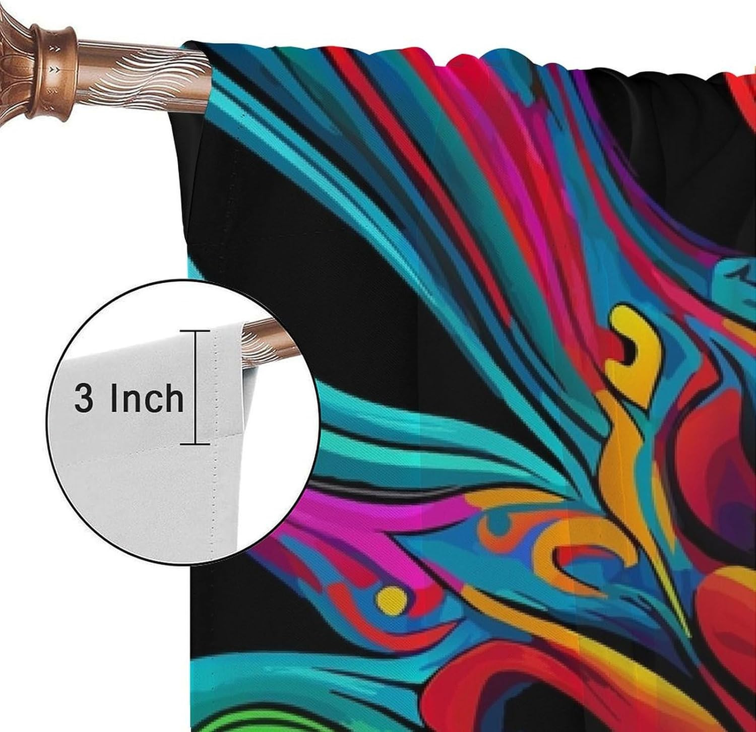 Tie Dye Curtains – Boho Hippie Style with Rainbow Patterns for Bedroom & Living