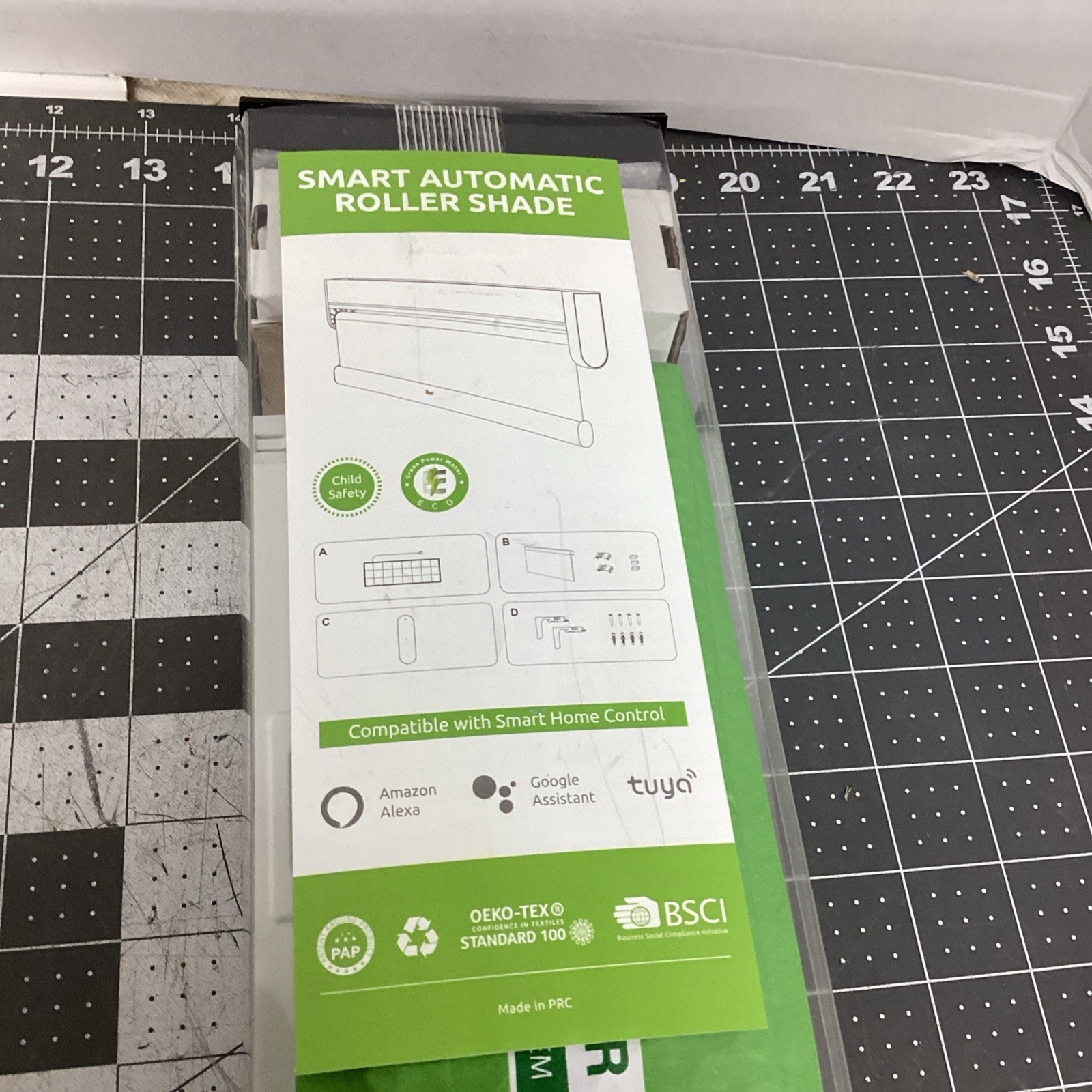 Smart Automatic Roller Shade White, 30” Use Alexa Google Assistant New