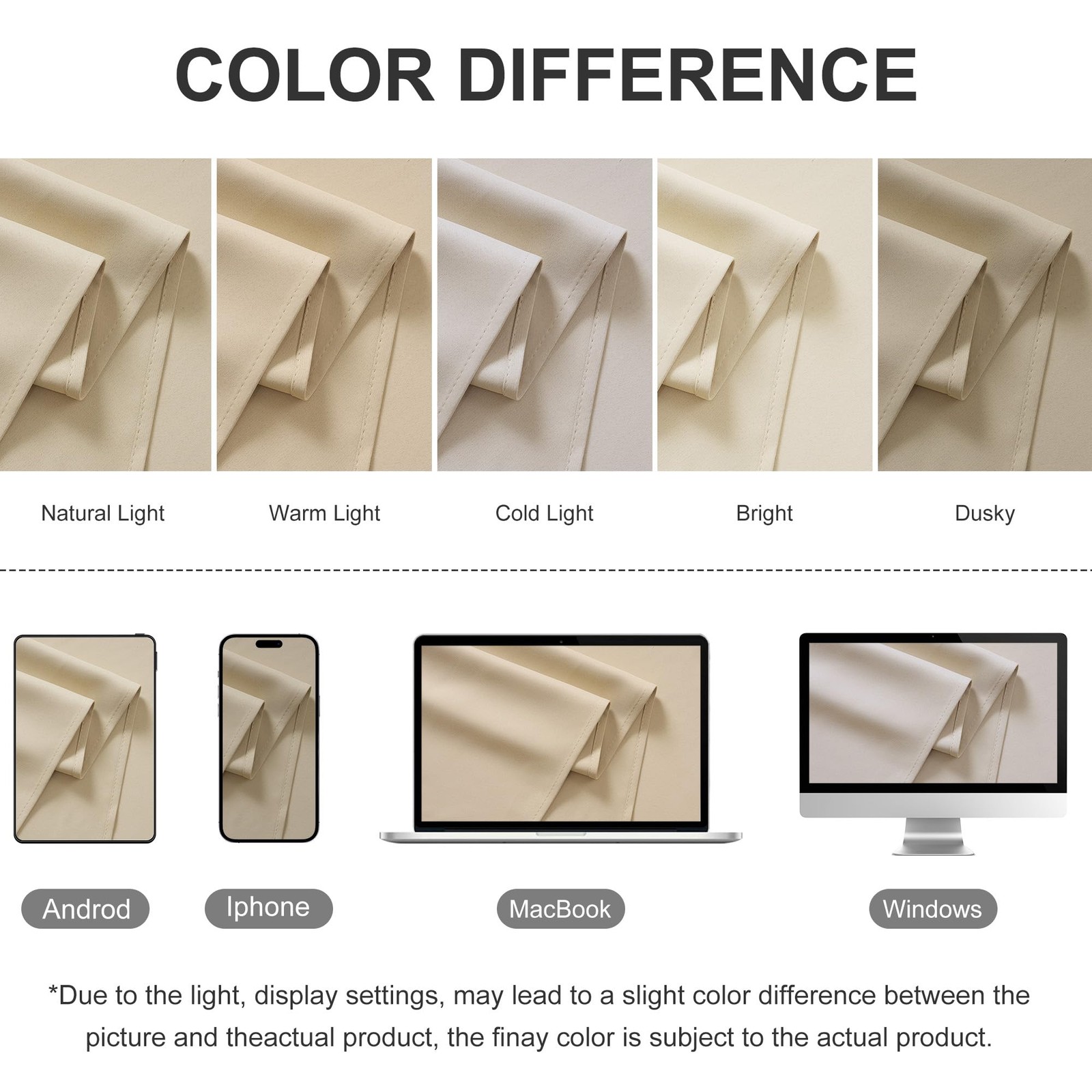 RYB HOME Outdoor Curtains for Patio 52″W x 84″L (Pack of 1), Biscotti Beige