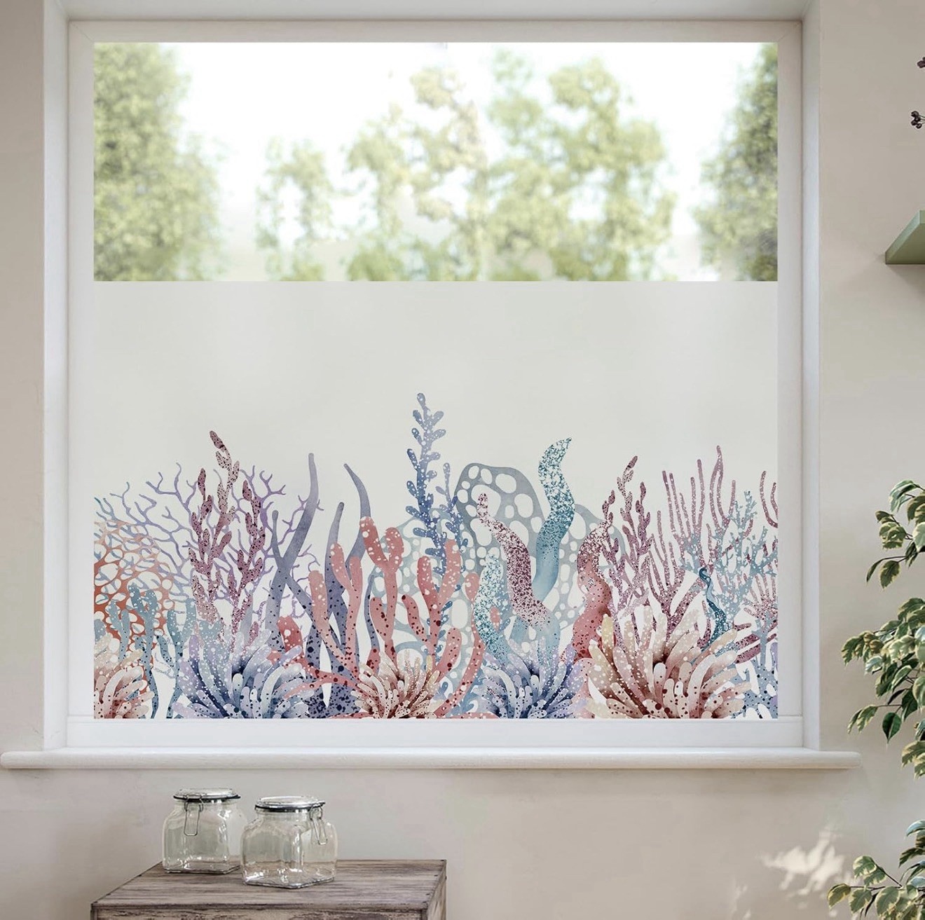 DKTIE Decorative Window Film Privacy Static cling Easy To Apply 35.4 In X 78.7in