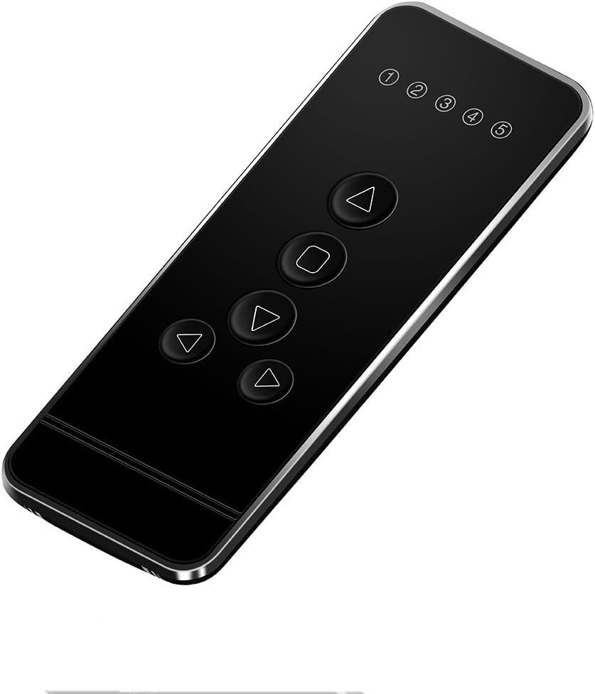 5-Channel RF Remote Control for Motorized Blinds & Shades – Elegant Black Design