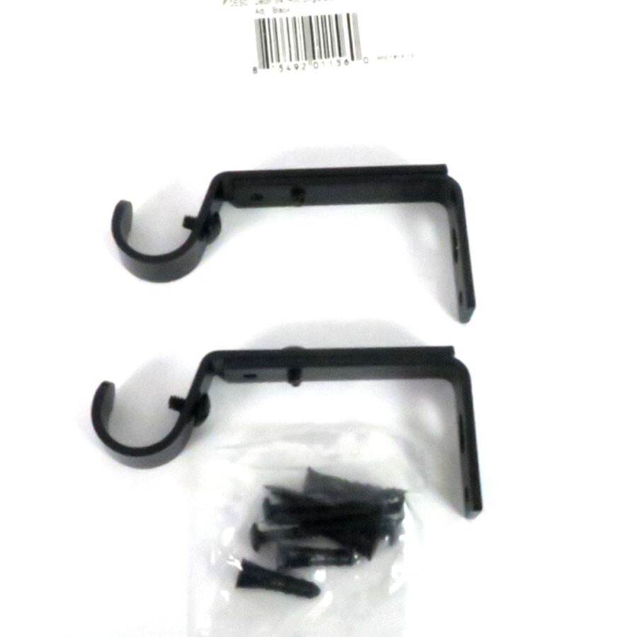 Unbranded Decor 3/4″ Rod Single Bracket Pair – 4″ – 5 1/2″, Adjustable Black