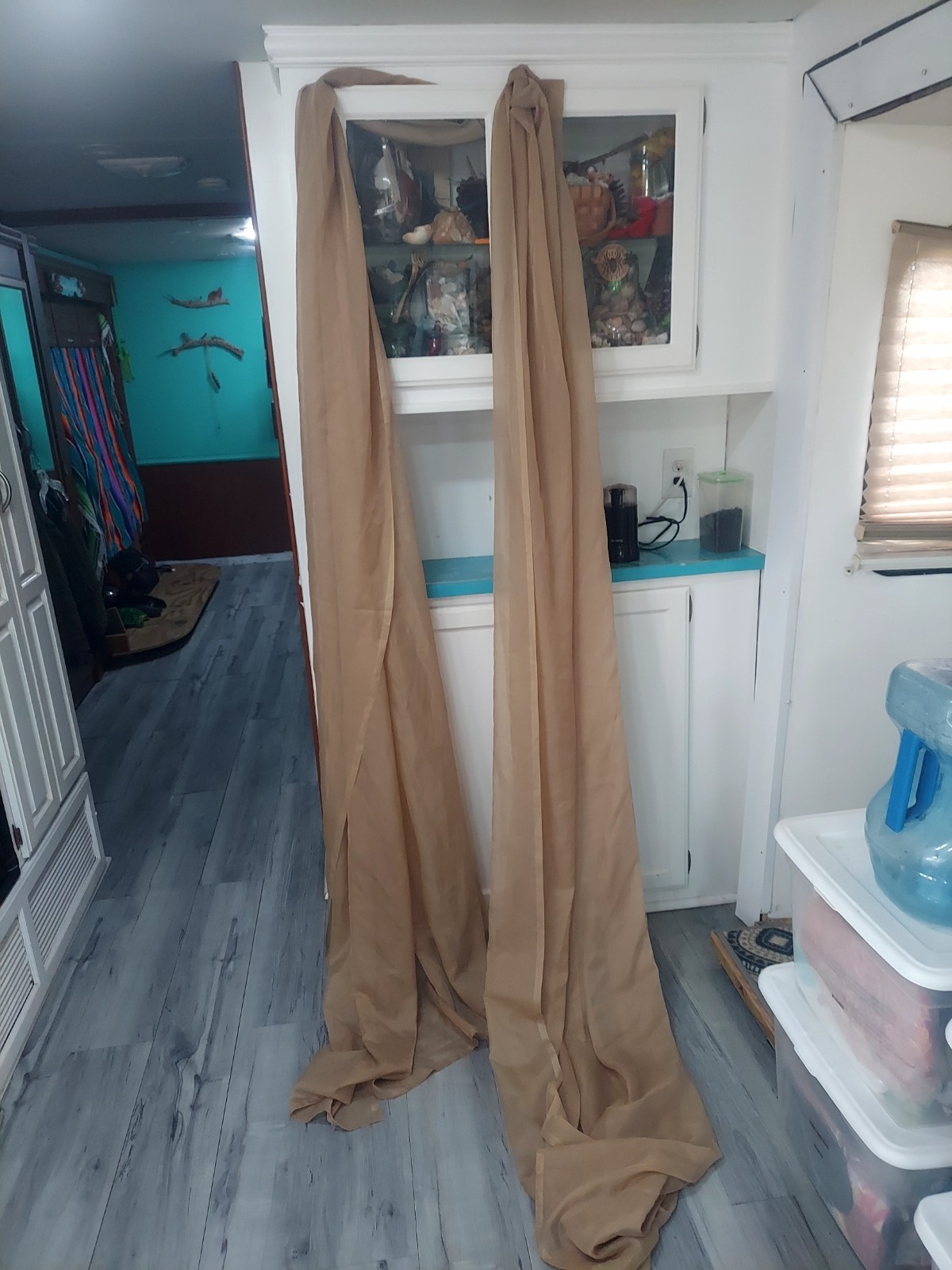 216″ x 60″ Sheer Tan Window Scarf Swag Valance Home Wedding Party Decor Accent