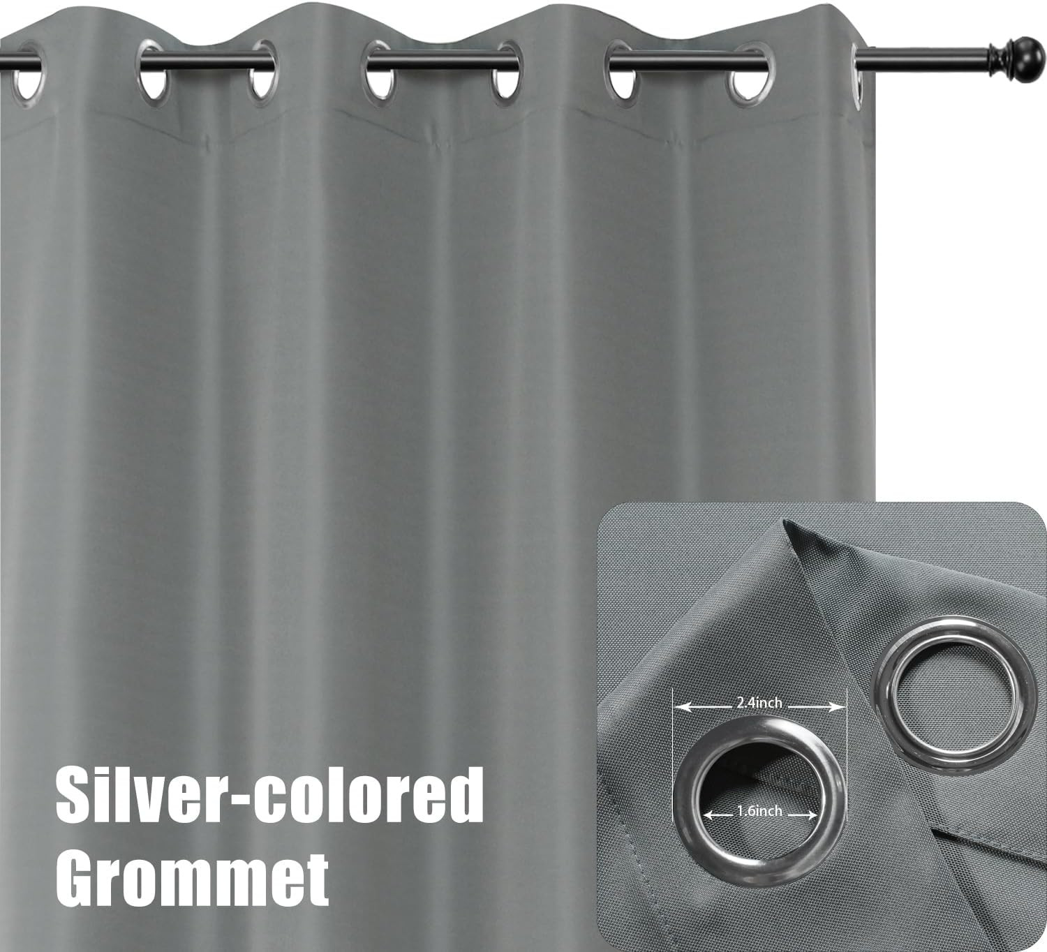 BONZER Waterproof Outdoor Curtains for Patio Porch Pergola Cabana Light Filterin