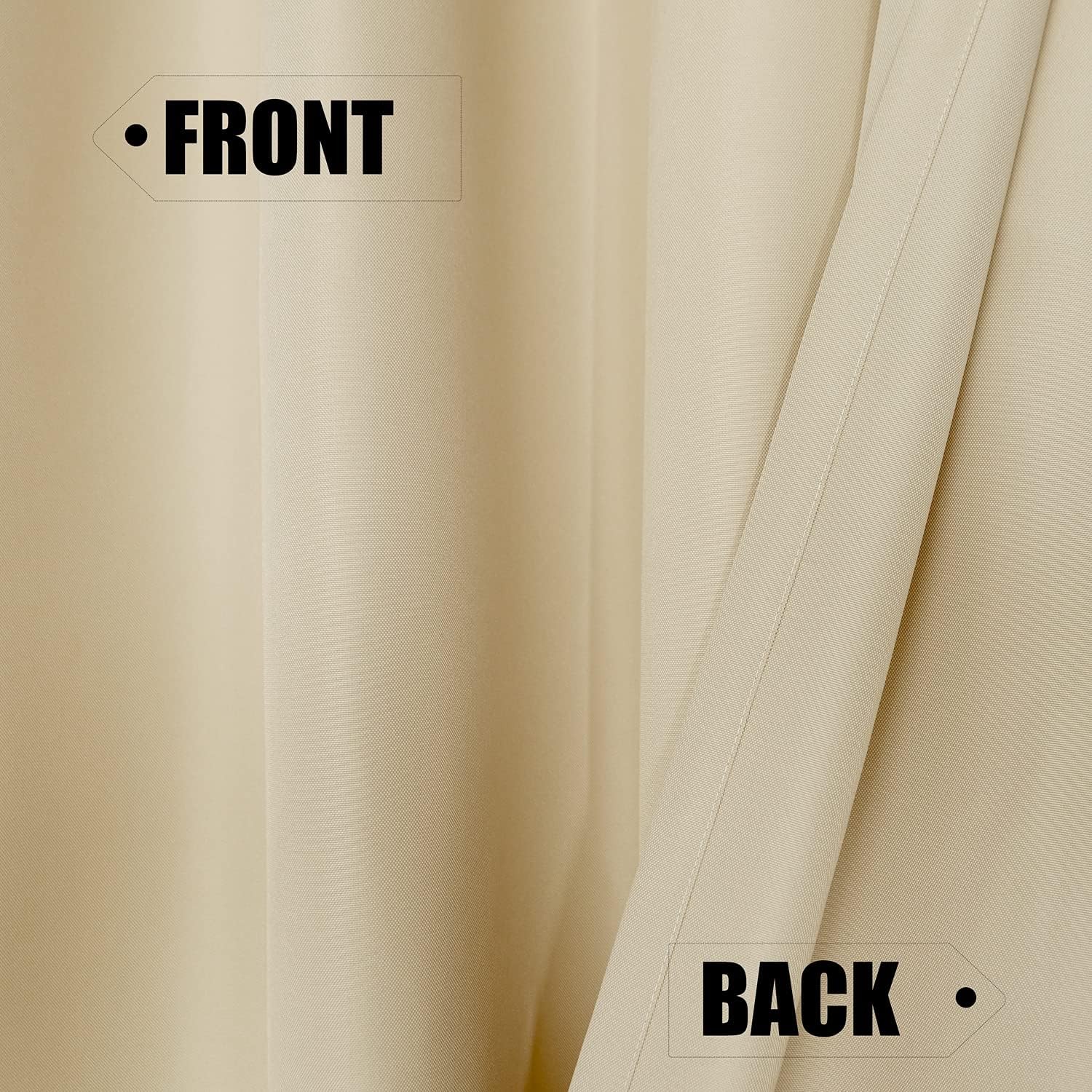 BONZER Waterproof Outdoor Curtains 54"W x 84"L (Pack of 1), Cream