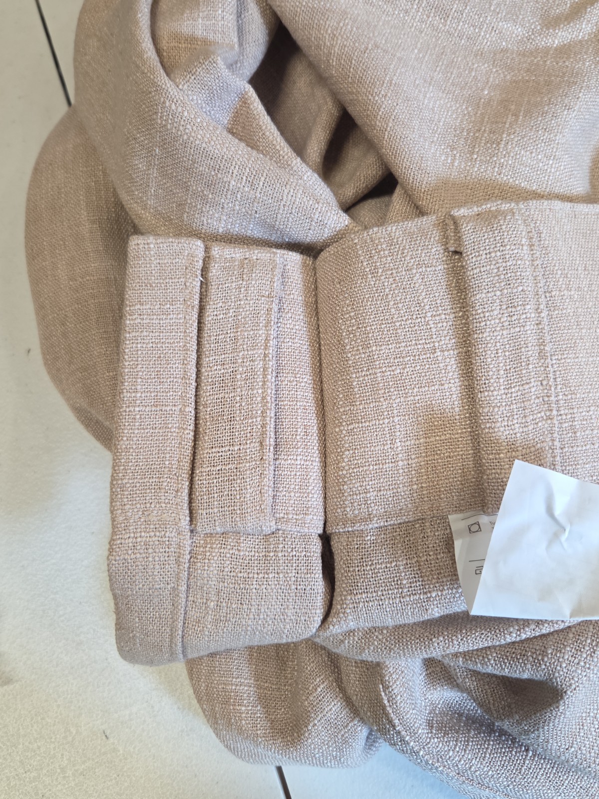 MIULEE Beige Linen Blend Curtain Panel 40×96 With Hooks 1 Panel New