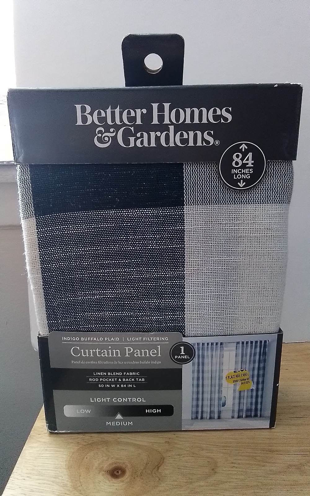 Better Homes and Gardens Curtain Panel Indigo Medium Light Control