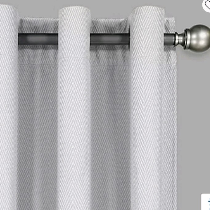 Eclipse Ambiance Chevron Draft Stopper Grommet Top Energy Saving 50″x84″ Gray
