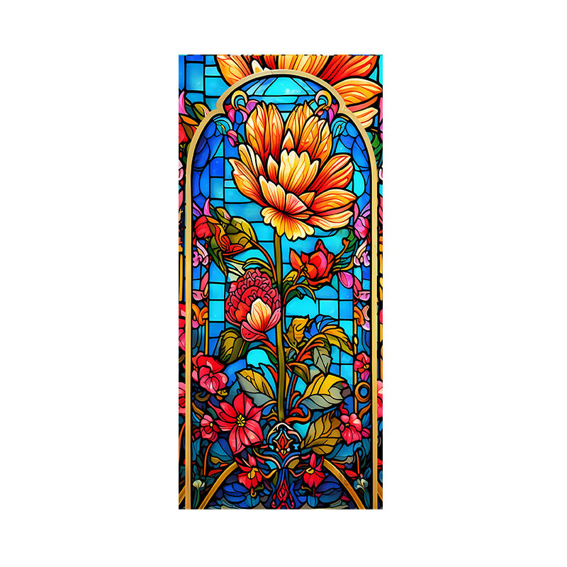 40*100/45*120cm Colorful Stained Glass Film Modern Art European Decor Privacy