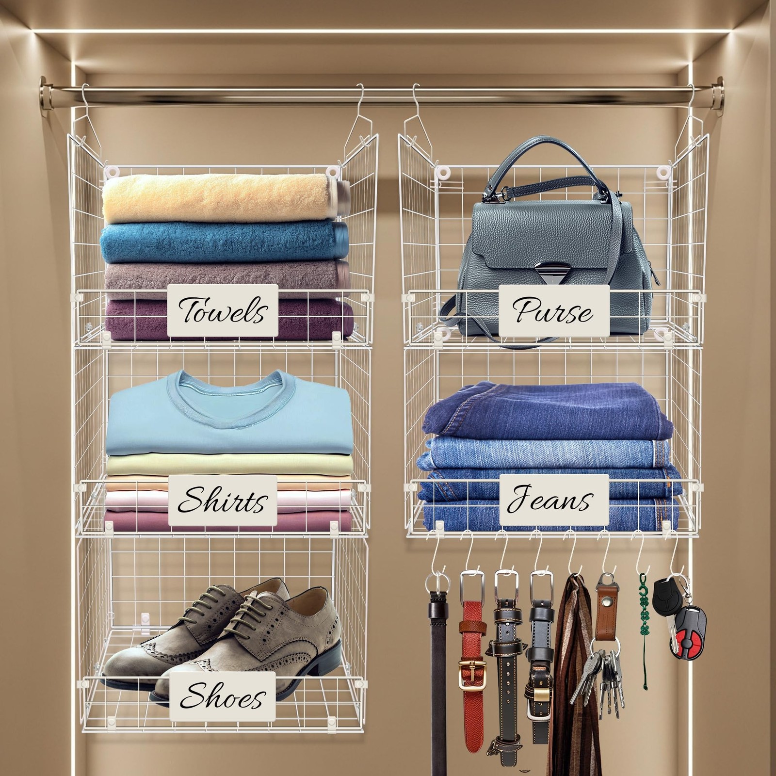 DECOLURE 5-Tier Adjustable Hanging Closet Organizer – Maximize Hanging Sto