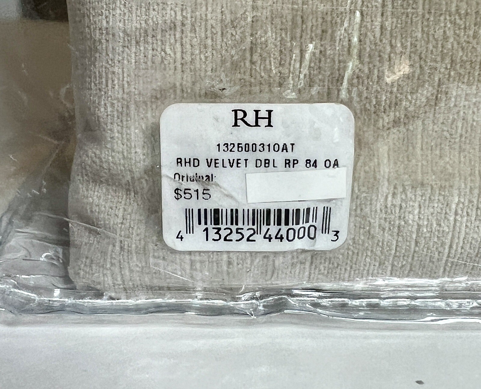 Restoration Hardware Vintage Velvet Drapery RP 100″W x 84″L Oatmeal NEW $549
