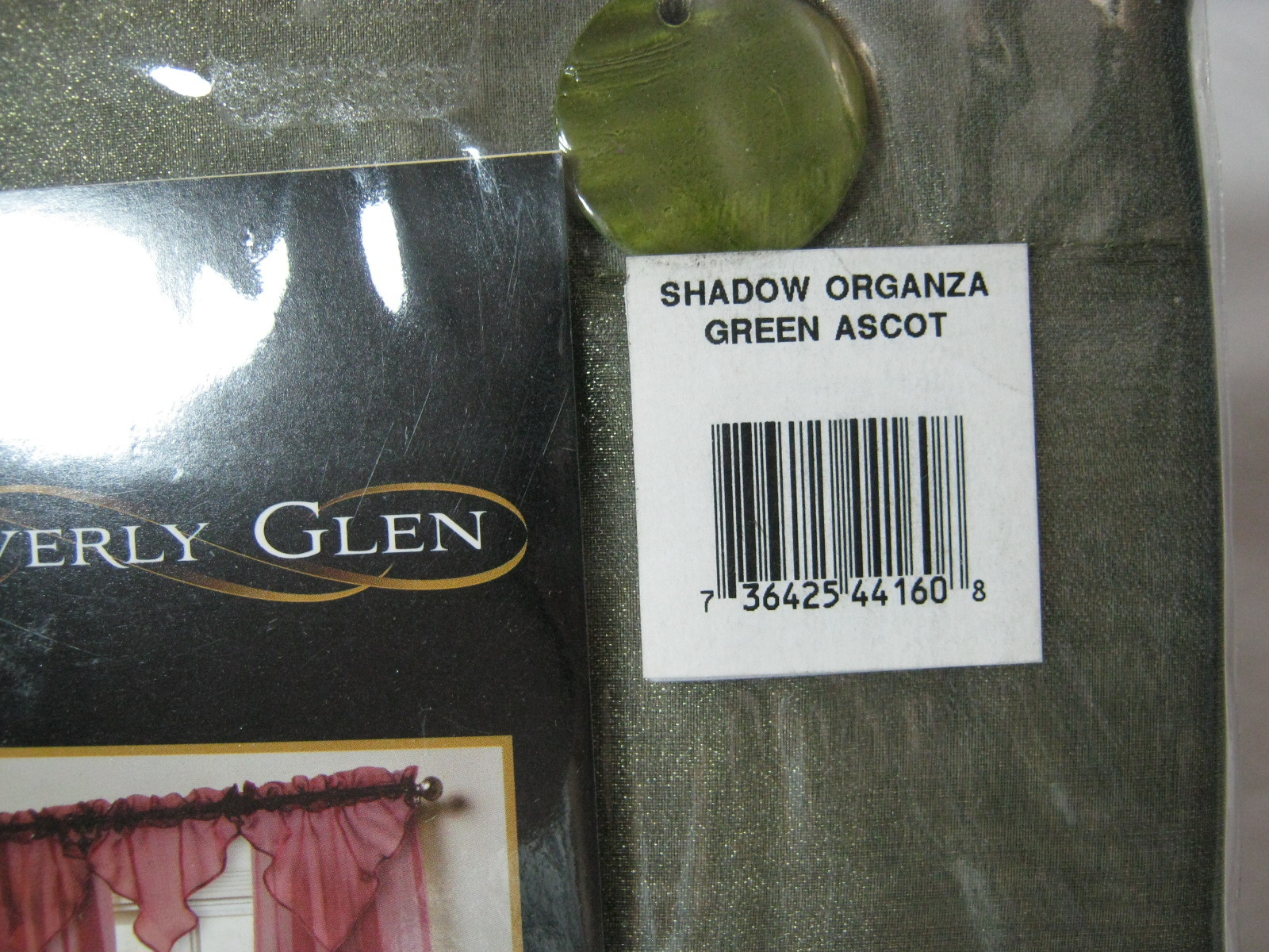 New Beverly Glen Shadow Organza Green Ascot Window Valance 40×20.5 NIP