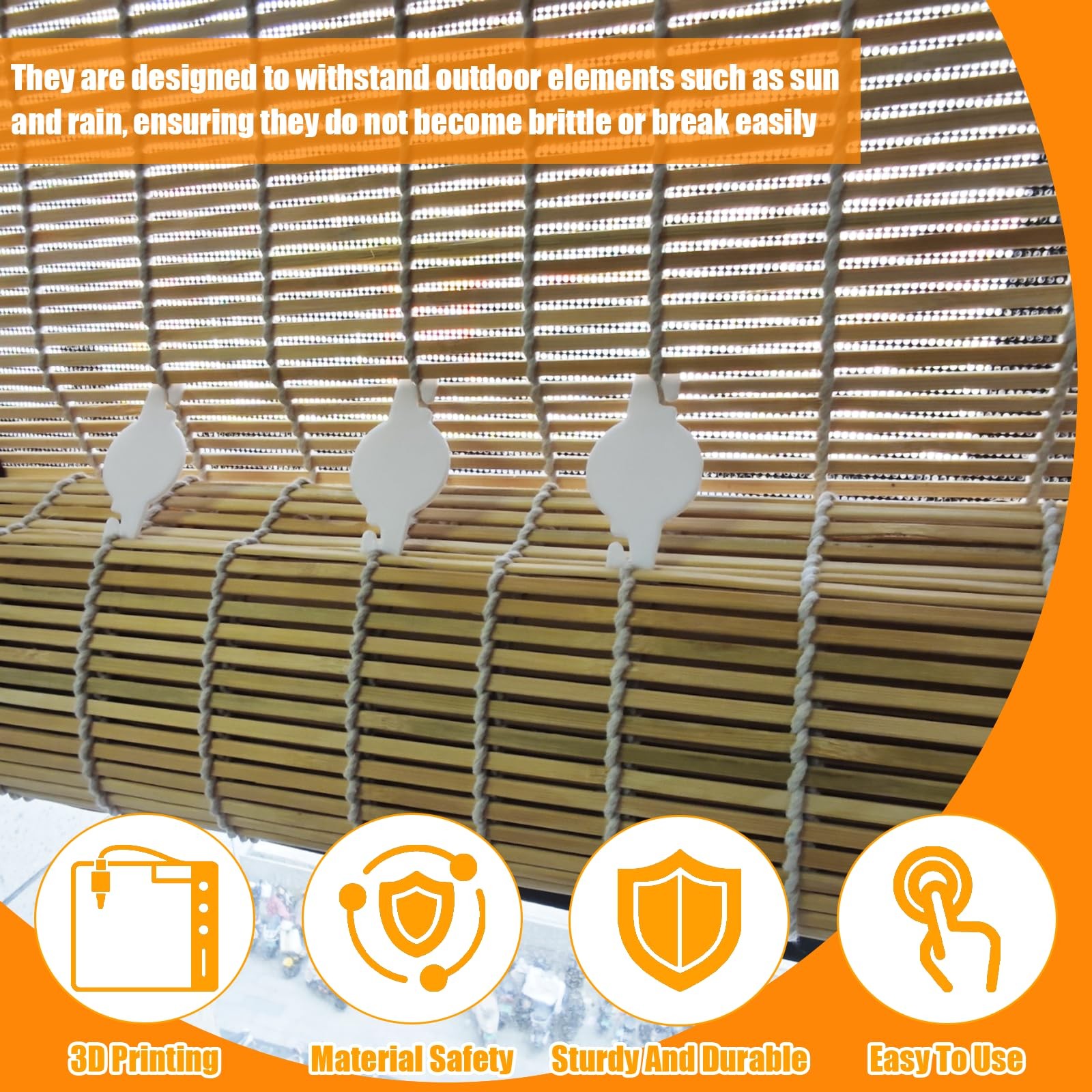 20 Pack String Clip for Roll Up Shade with Radiance, Cord Clips for Curtains .