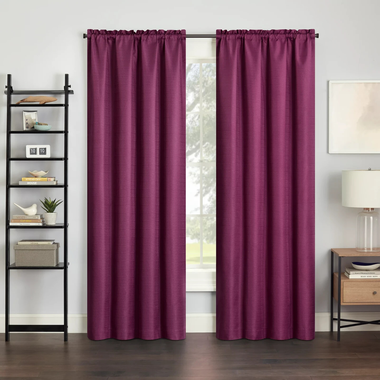 Eclipse Samara Solid Blackout Rod Pocket Single Curtain Panel Boysenberry 42×54