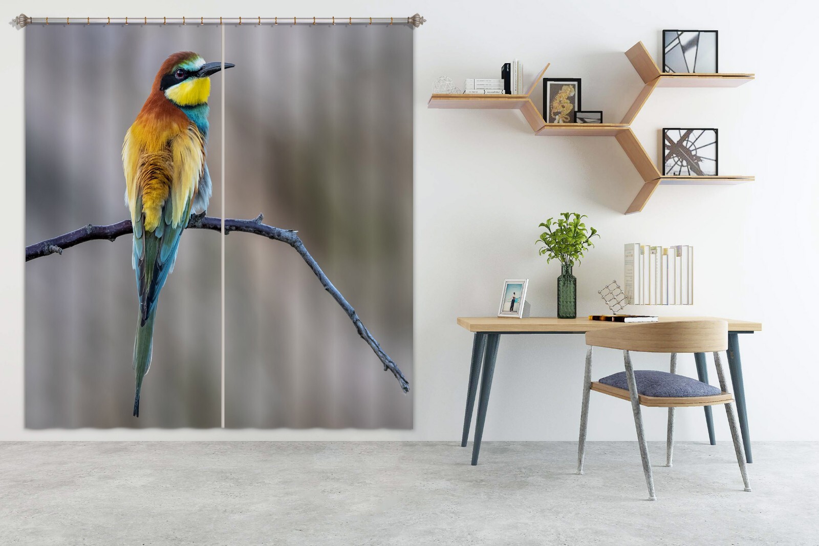 3D Branches Colorful Bird ZHUA824 Photo Curtain Window Blockout Fabric Amy 2023