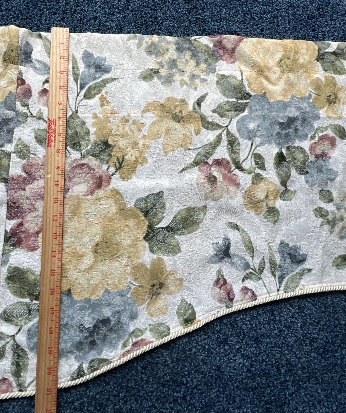 VTG Burlington Window Valance 82”x21” Textured Braided Piping Edge Elegant ￼