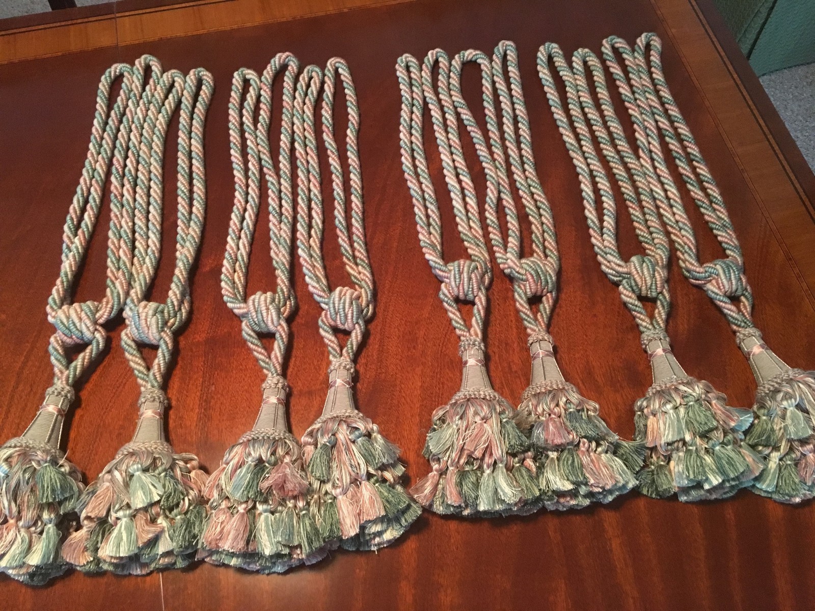 Vintage ornate tassel curtain tie-backs (set of 8)