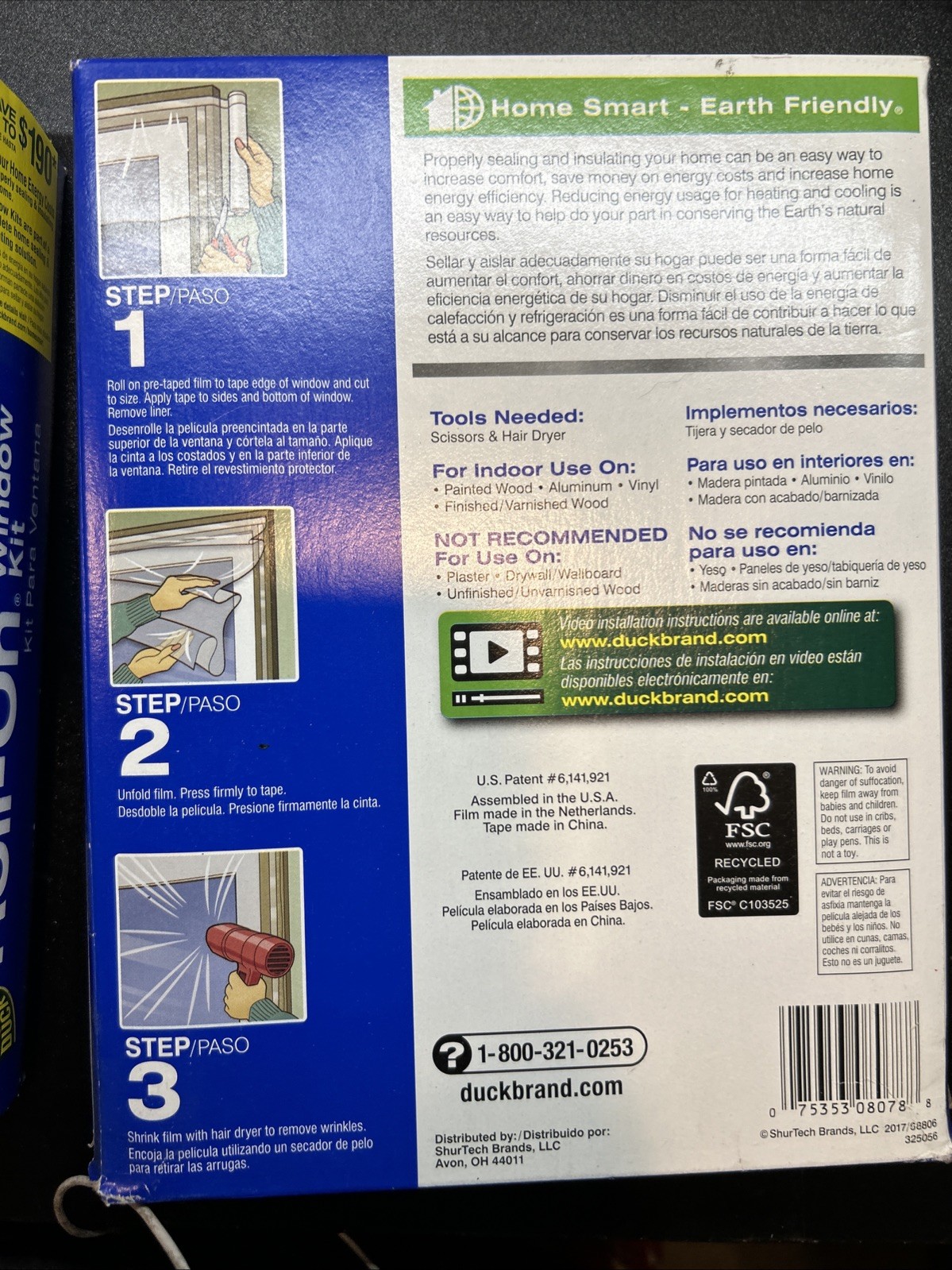 2 DUCK ROLL-ON EXTRA LARGE WINDOW/PATIO DOOR KIT 7X9 FT. PREMIUM INSULATION FILM