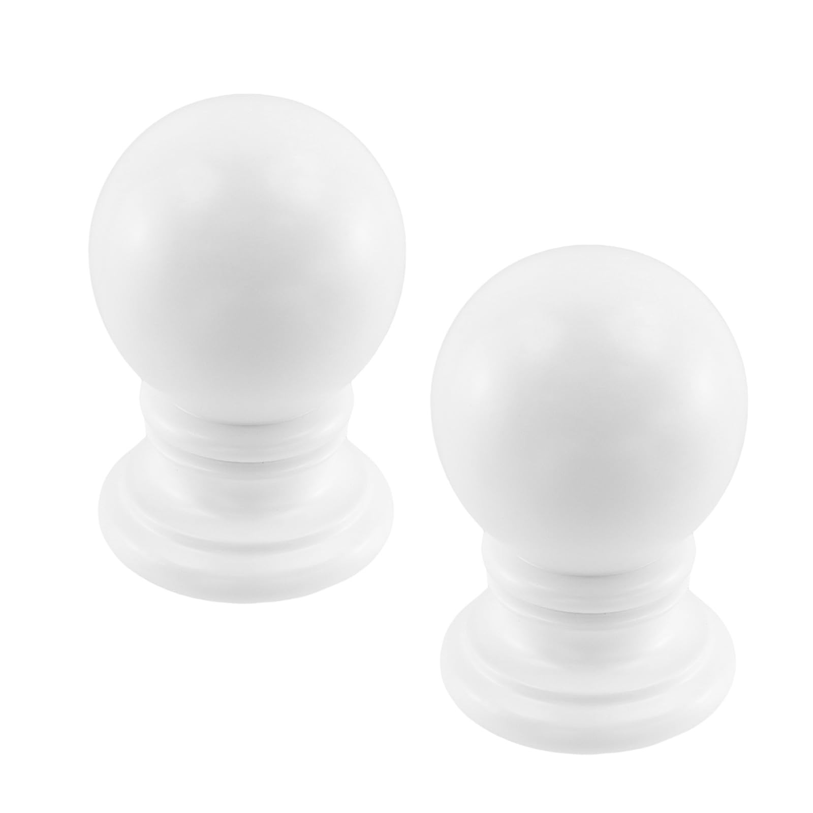 Wood Finials, 4.6 x 2.9 Inches White Bed Post Finials, 2 Pcs Decorative Woode…