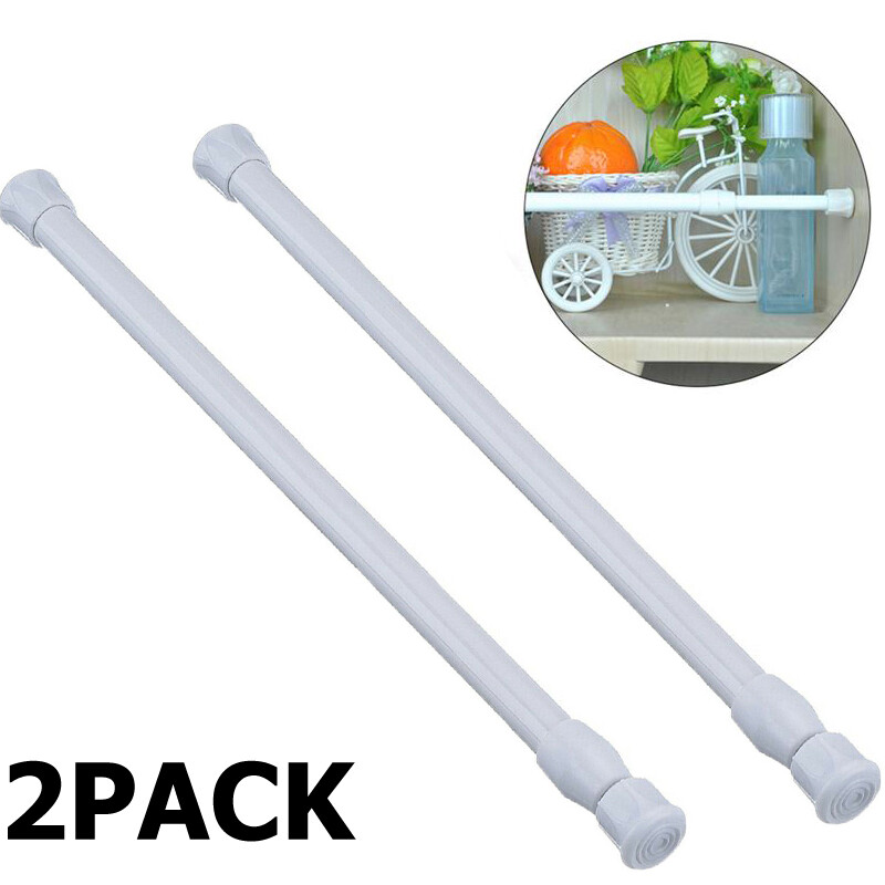 2-10 PCS Adjustable Spring Tension Curtain Rod, 5/8 in. Diameter Steel Tube NEW