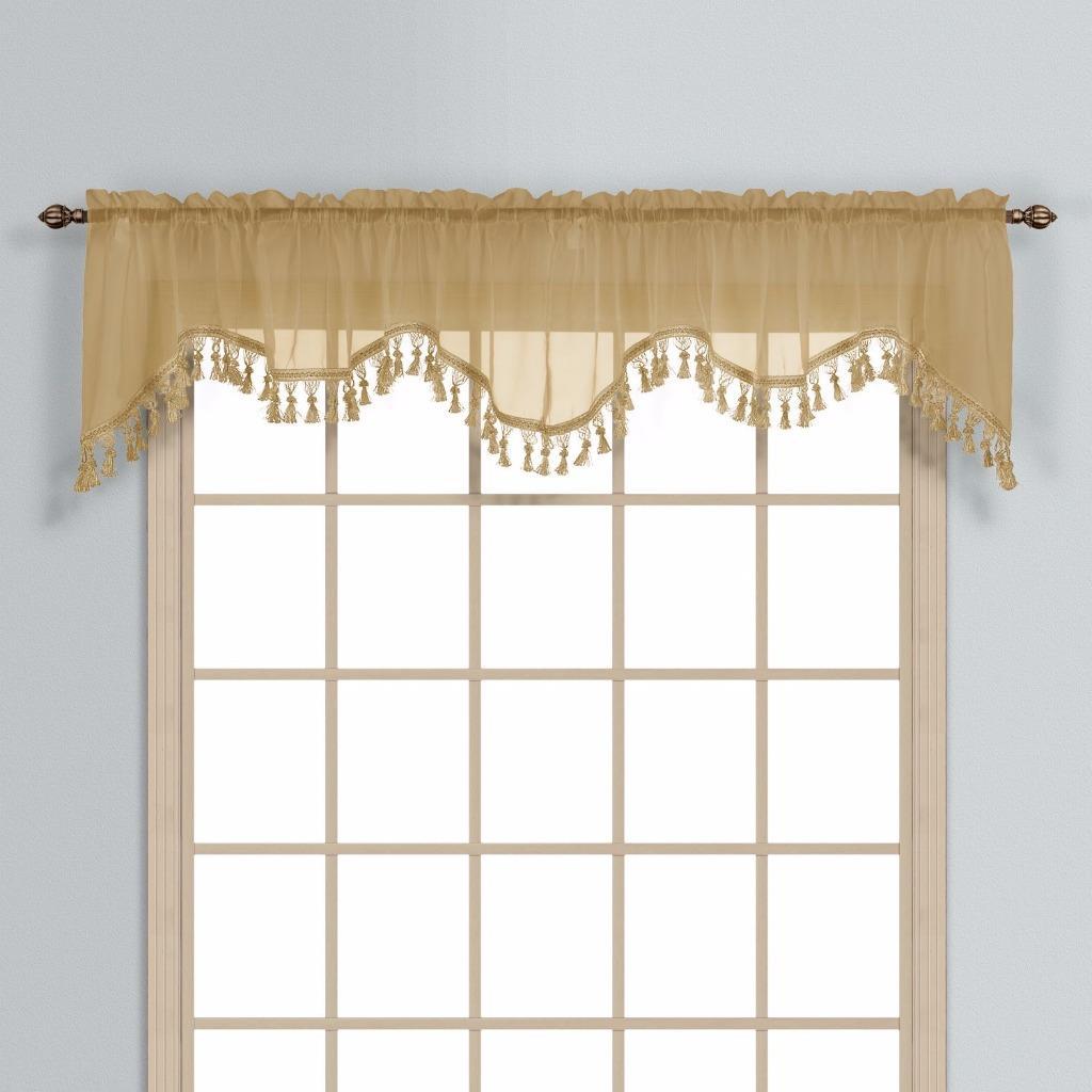 United Curtain Monte Carlo Sheer Scalloped Valance, 59 by 18-Inch, Bronze