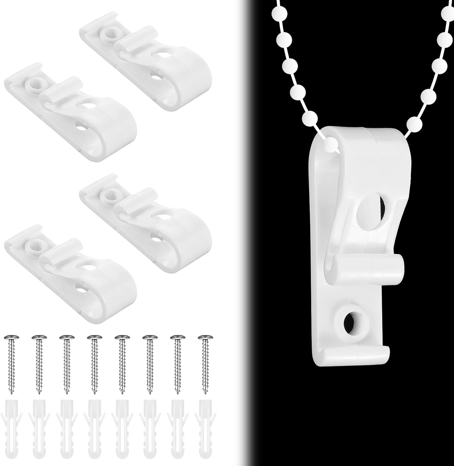 4 Sets Blind Cord Holder Roller Shade Safety Chain Retainer Curtain P Clip Cord