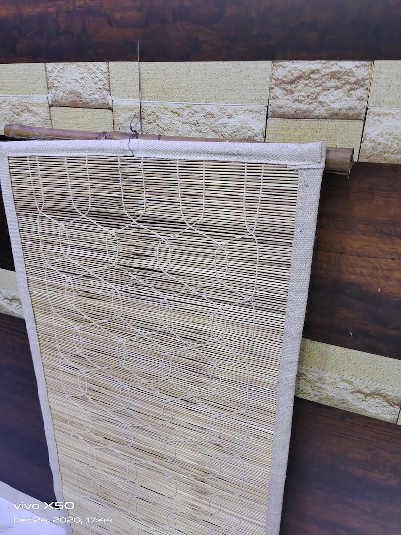 Natural Bamboo Cross thread design blind shade Bamboo chick, 100%