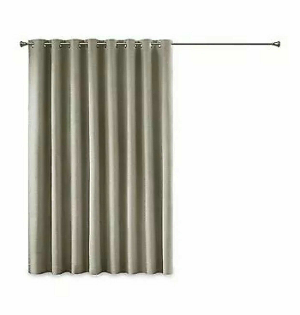 Sunsmart Printed Heathered Blackout Patio Curtains Panel With Taupe Finish New