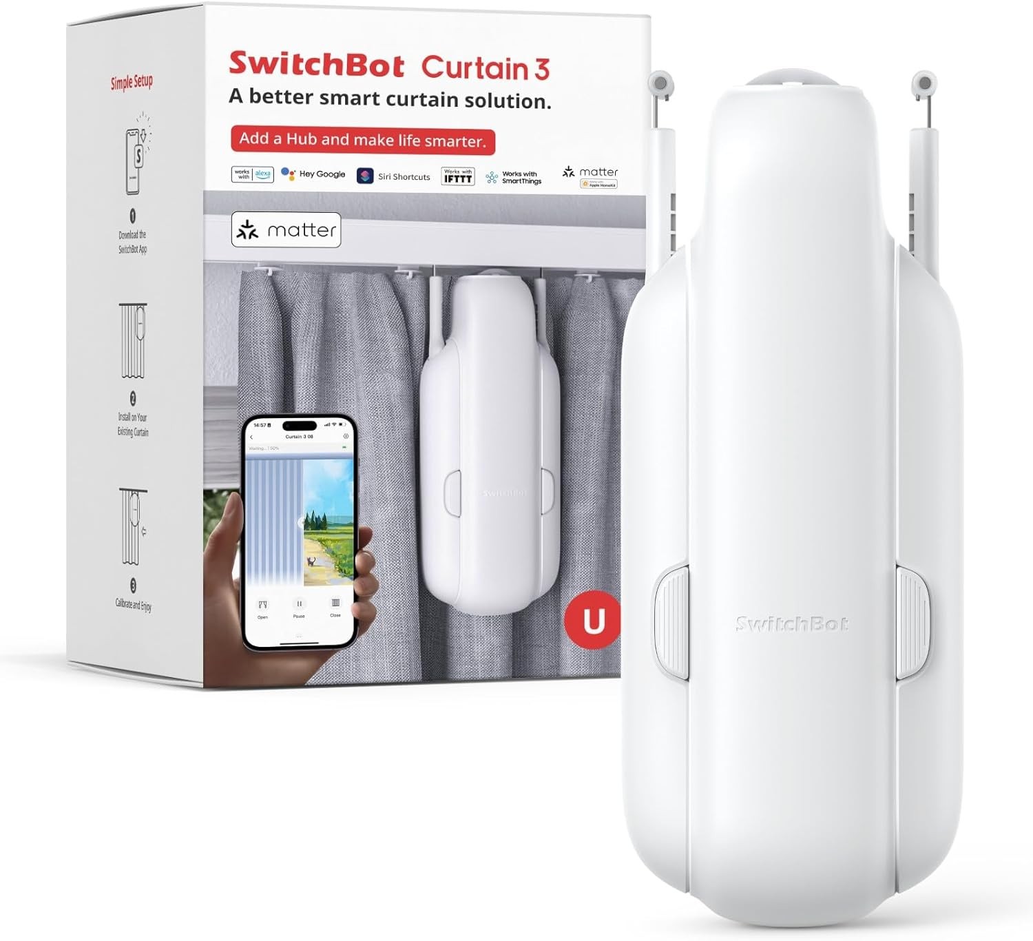 Automatic Curtain Opener – Bluetooth Remote Control Smart Curtain with App,