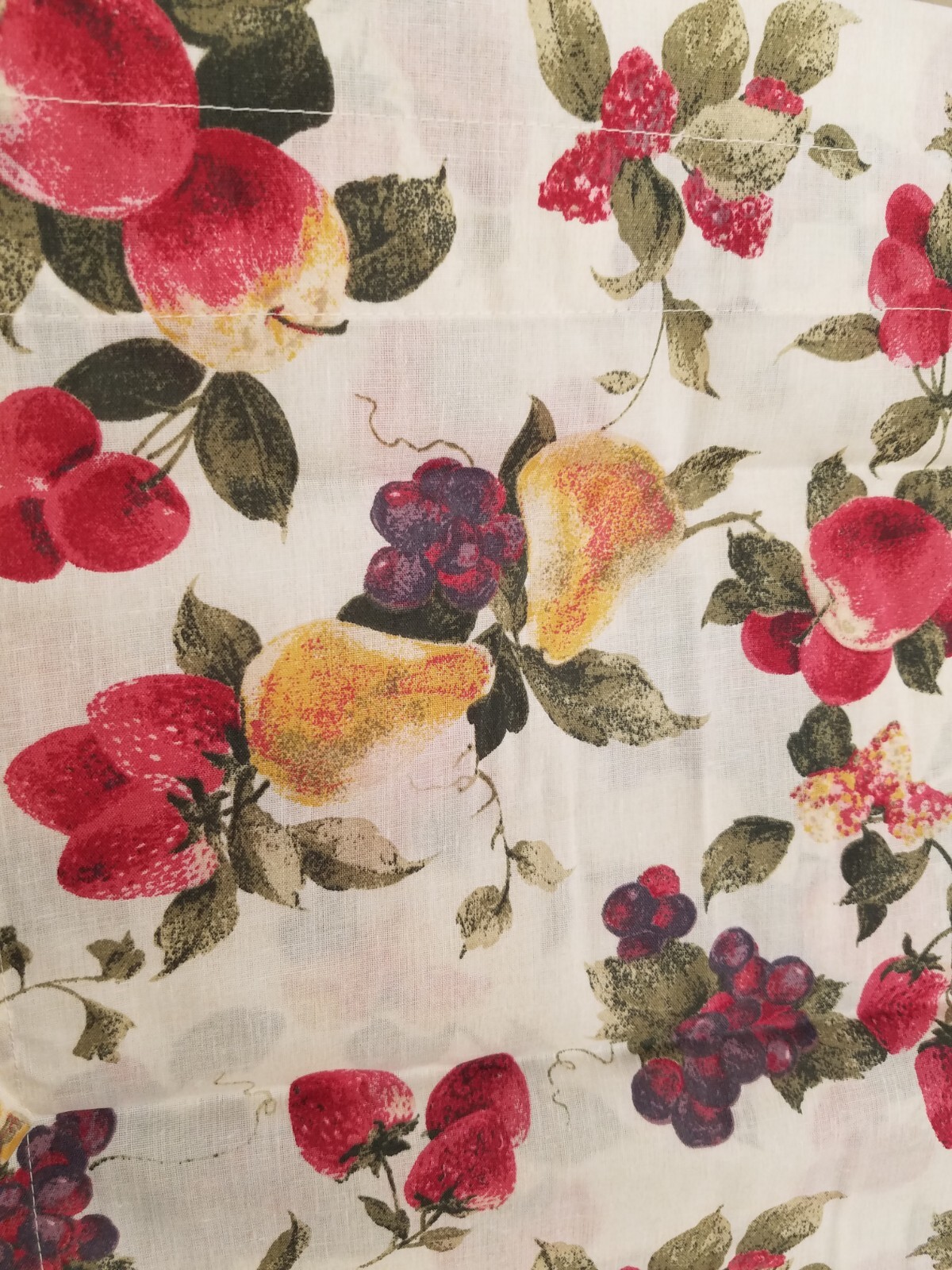 Garden Fruit Multi Color Tier Curtain Pair 58×36 Grapes Apples Strawberries Cafe