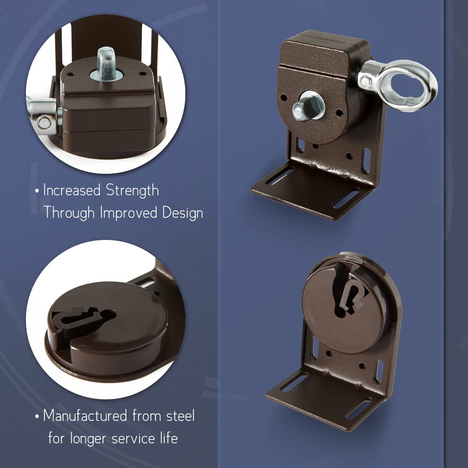 Lihopefe Sunshade Replacement Bracket, Metal Cordless bracket, Brown