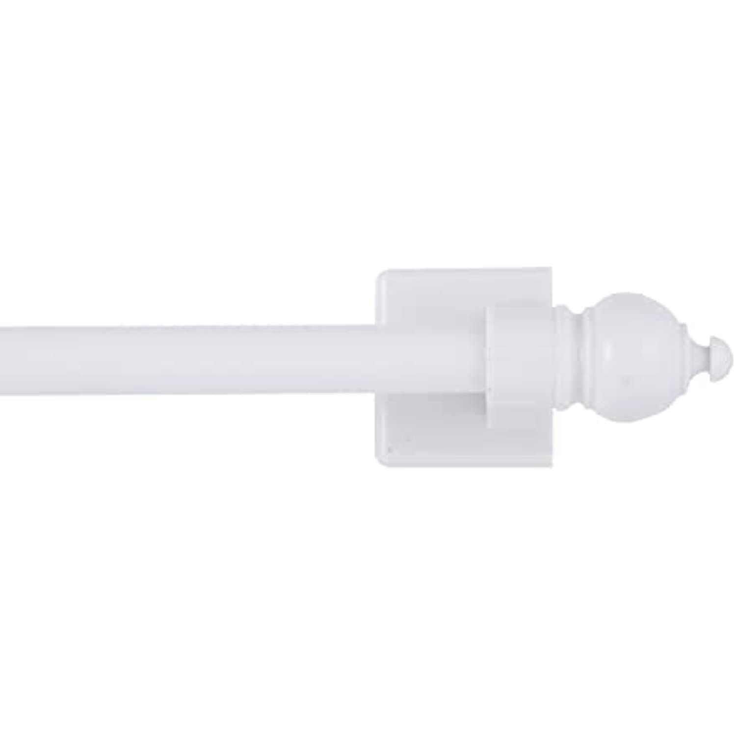 Kenney 7/16″ Multi-Use Adjustable Petite Cafe Magnetic Rod, 16-28″, White