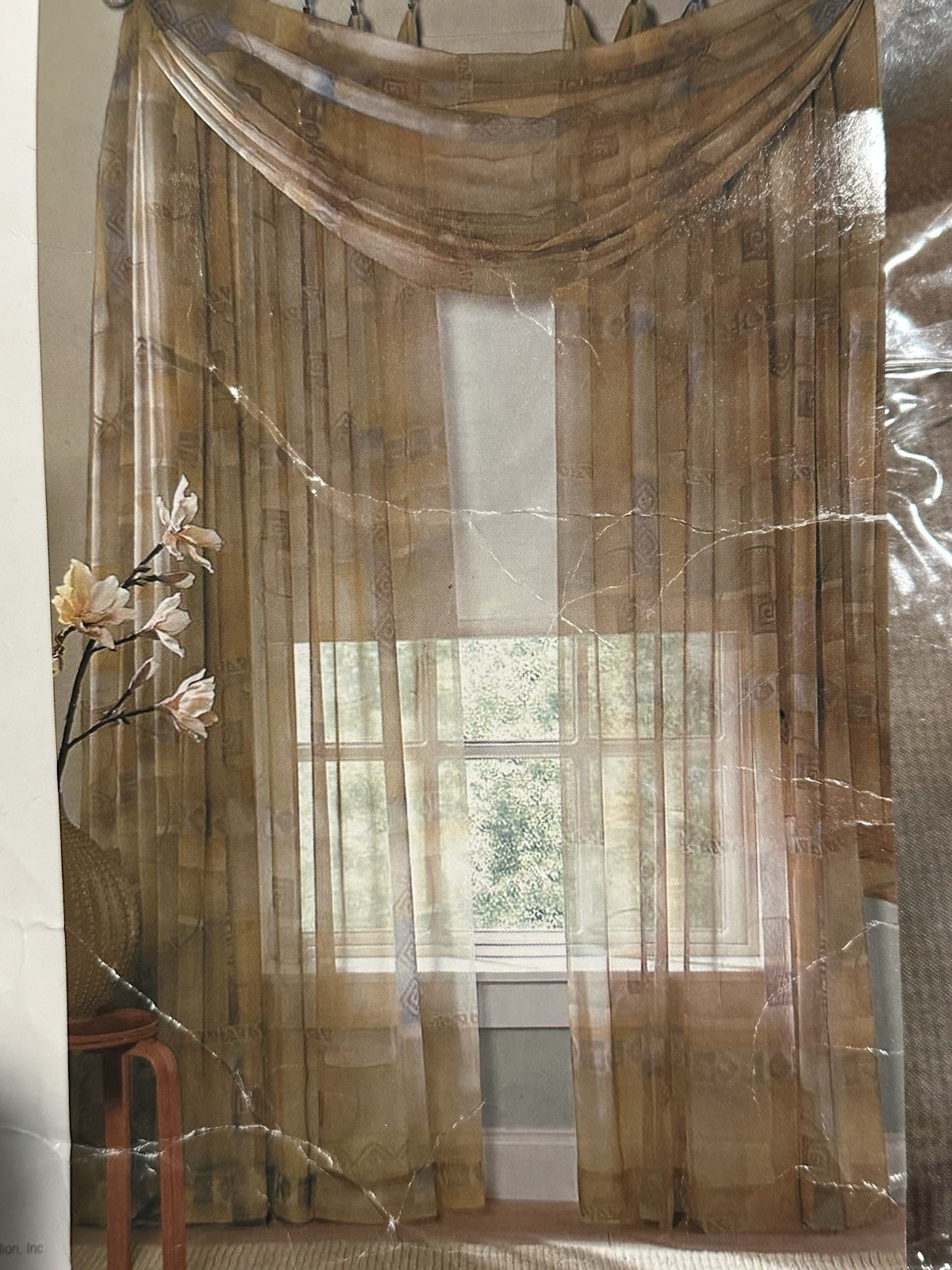 JC Penney Home Collection Omni Print Scarf Valance 58×216 New $80 Retail 2006