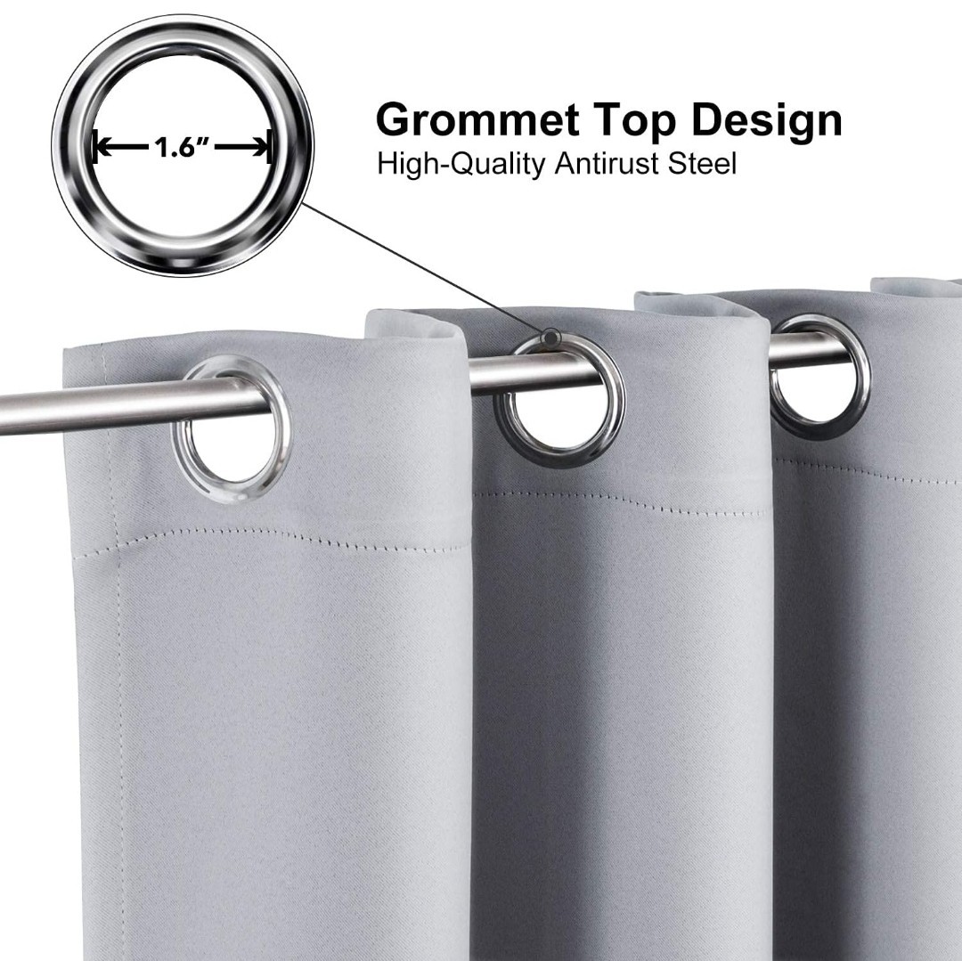 ChrisDowa 2 Panel Gray Small Window Curtains Bedroom Living Room Grommet 29×50″