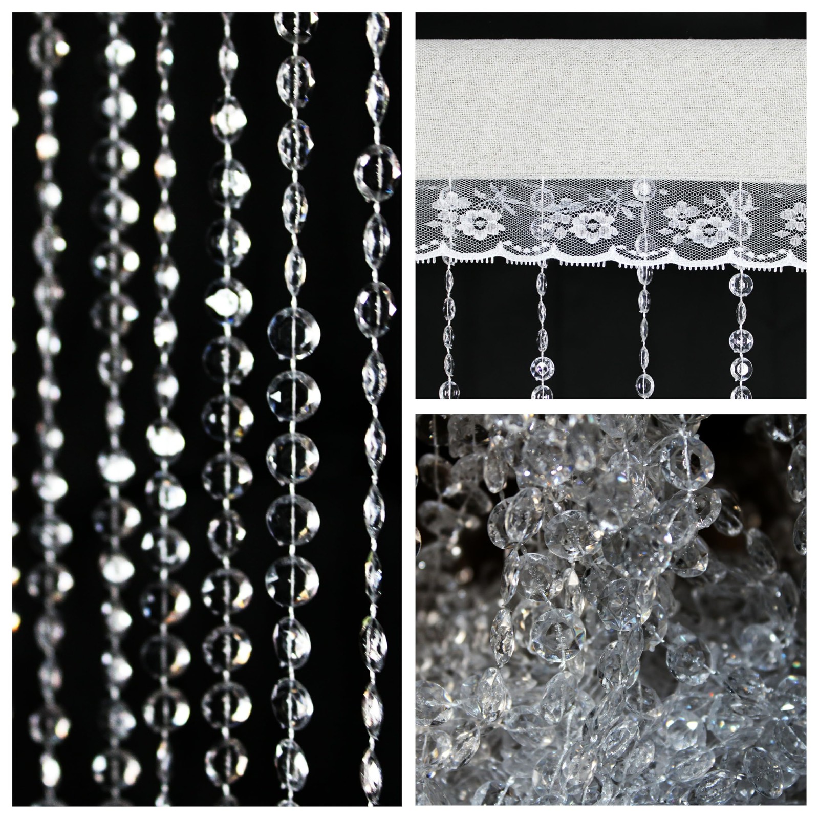Crystal Beaded Curtain Door Curtain 36 x 79 Inches 22 Strands Acrylic Hanging…