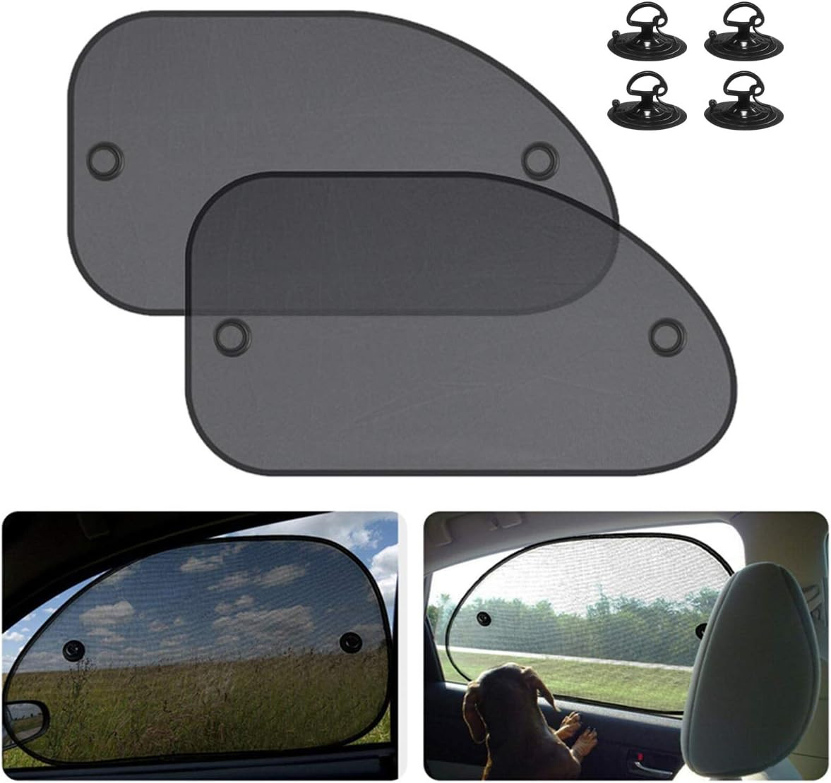 2 Pack Universal Car Window Shade Cling Sunshade Sun, Glare and UV Protection