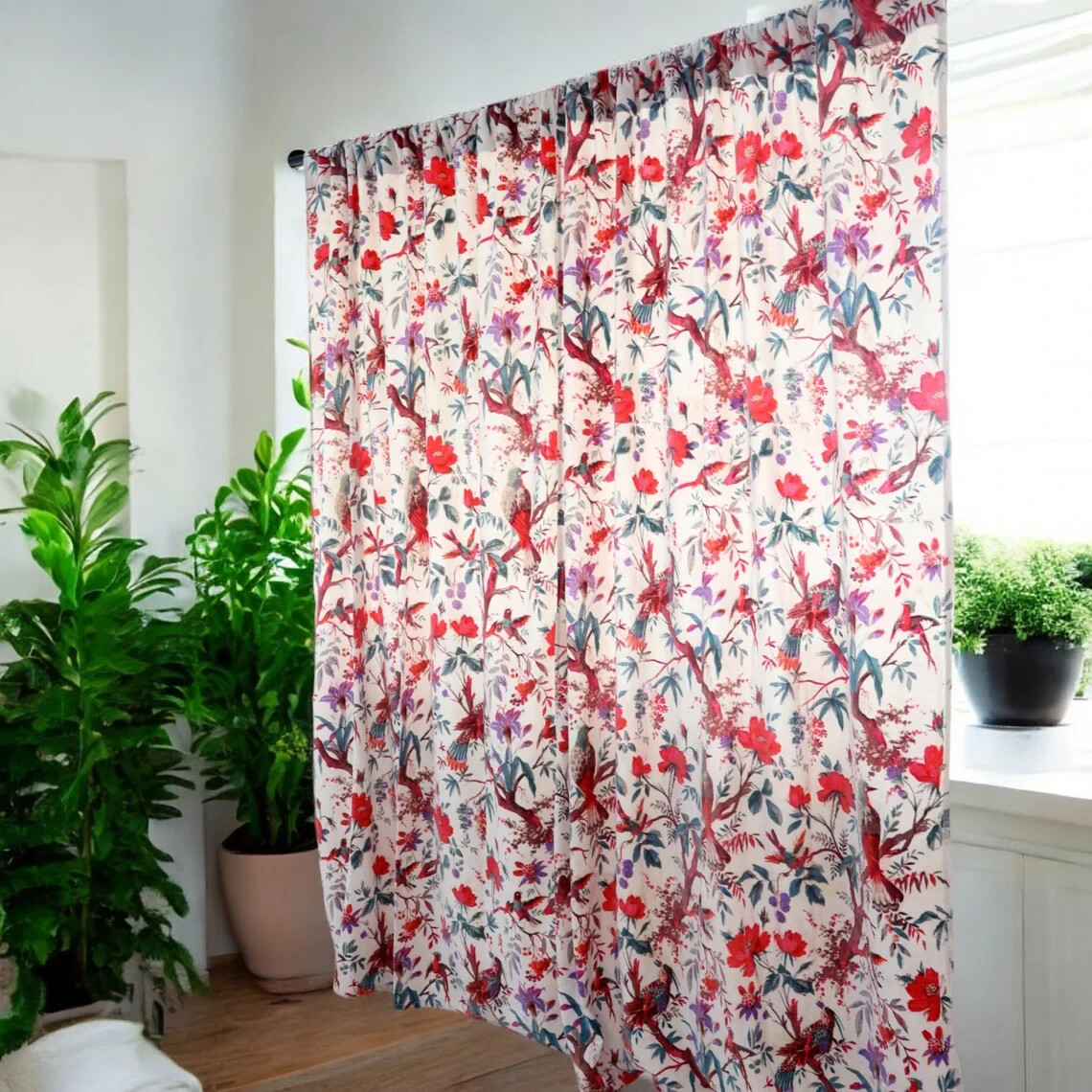 White Velvet Curtain Drape Window Decor Door Curtain Blackout Luxury Curtain