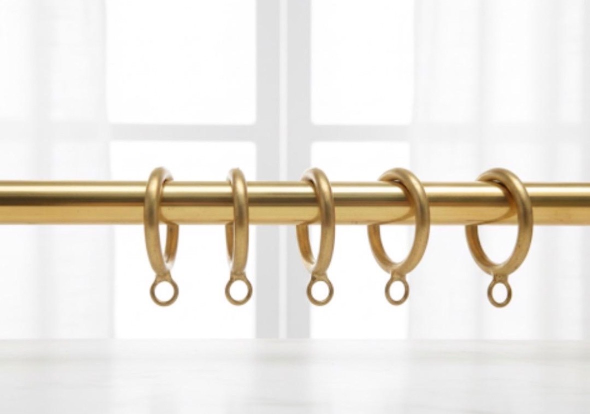 ⁠Unlacquered Brass Curtain Rings Handmade Solid Brass Drapery Eyelet Rings