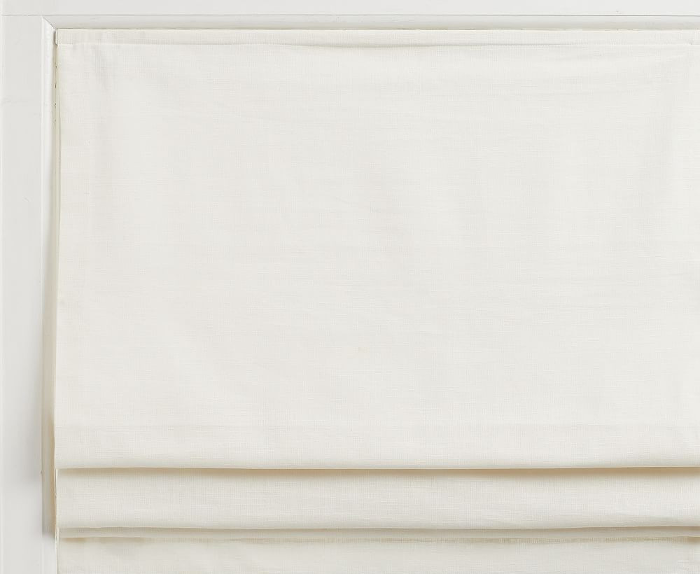 Pottery Barn Emery Linen Cordless Roman Shade, Ivory 32 x 48″ *2 available*