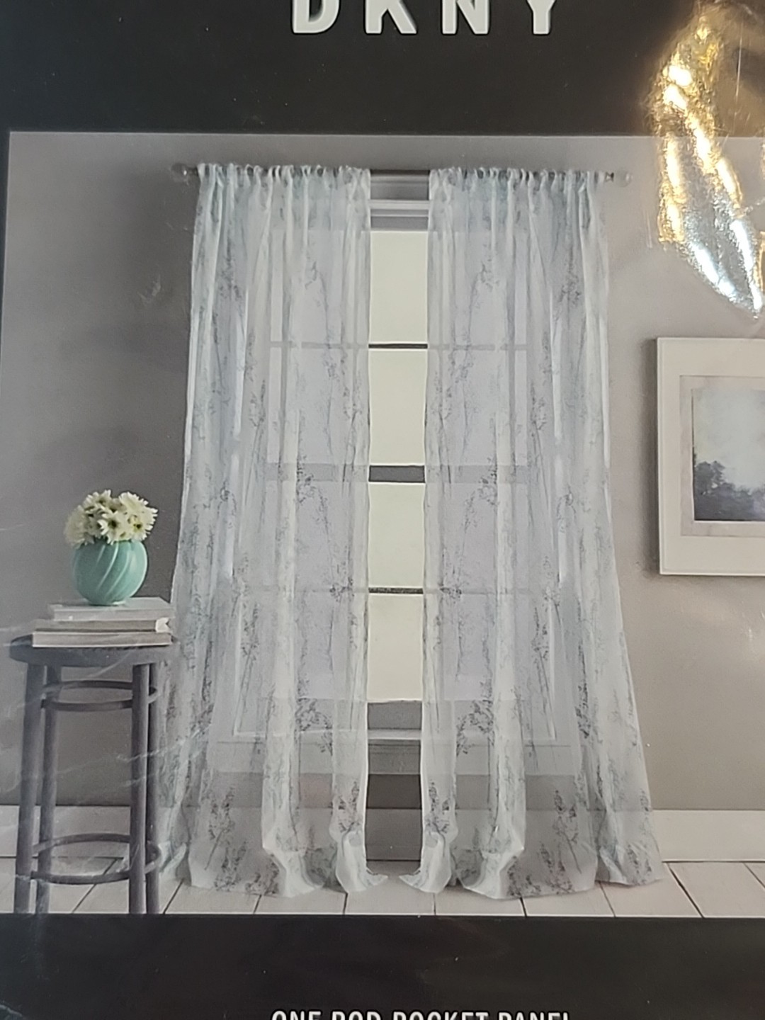 DKNY Single Rod Pocket Panel 50″x84″ Sheer 1.25 in Diameter Rod Paisley