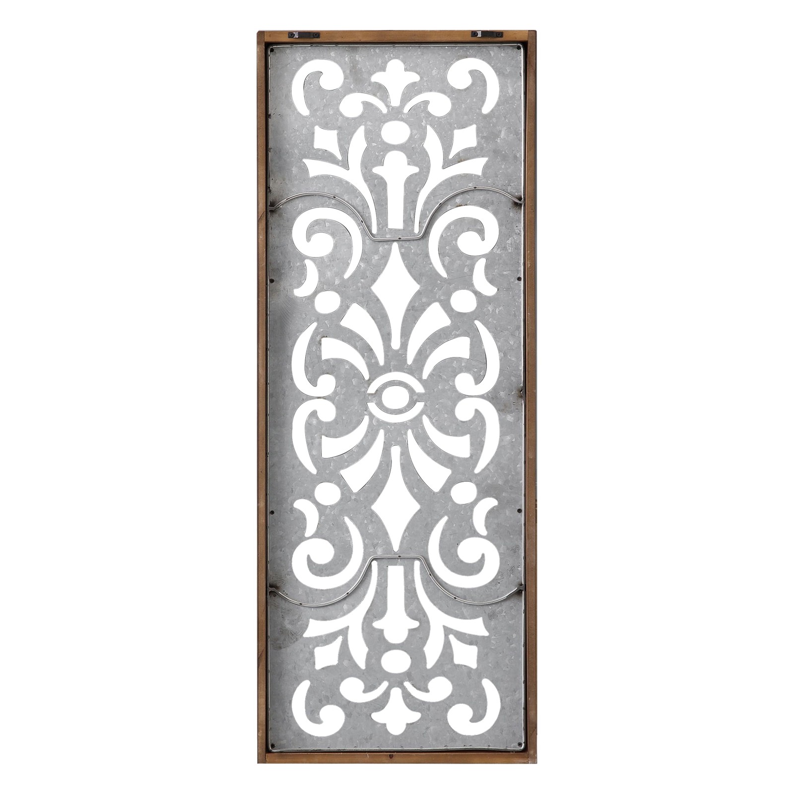 Farmhouse Galvanized Wall Decor, 12″ x 32″, Hanging Window Pane, Wood & Metal…