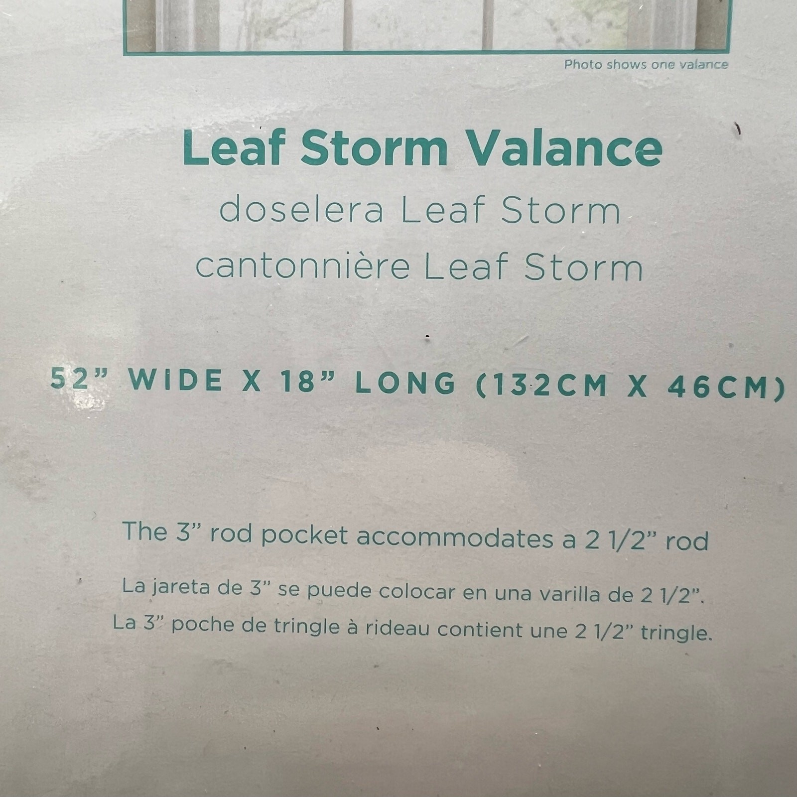 Waverly Leaf Storm Window Valance 52×18 Indigo Blue Gold Cotton Rod and Pocket