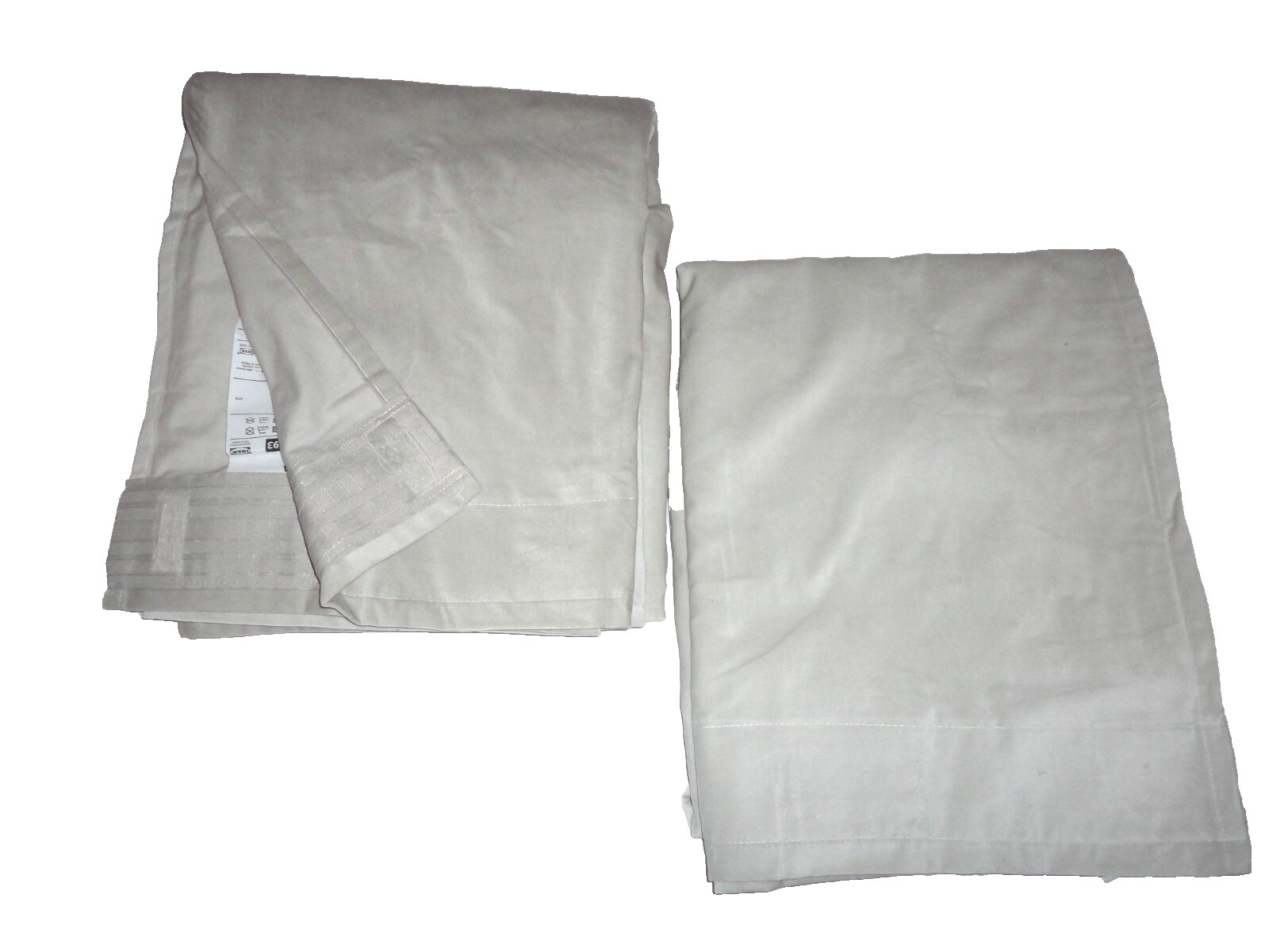 IKEA SANELA LIGHT GRAY MODERN VELVET (2) CURTAINS DRAPERY PANELS 55X98